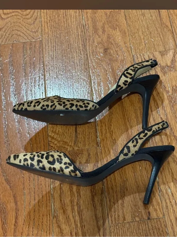NEW Levity Cheetah Print Point Toe Slingback Heels Size 7.5 - Image 3