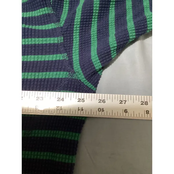 OFFLINE by Aerie Womens Waffle Knit Striped Oversized Top Navy Green Medium - Image 6