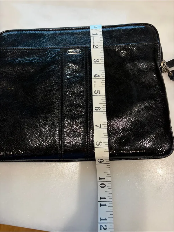 Coach Black Patent Leather Laptop Sleeve - Image 7