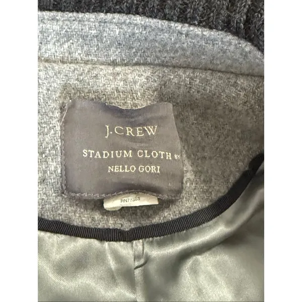 J.Crew Stadium Cloth Nello Gori Wool Double Breasted Top Of Waist Coat 4 Gray - Image 5