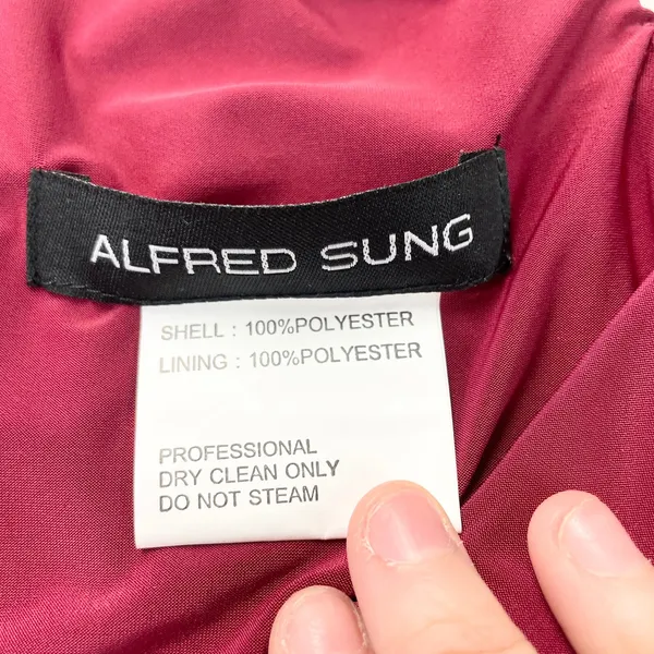 Alfred Sung Jersey‎ Mikado Gown Dress Womens 4 Burgundy Formal Holiday Gala - Image 9