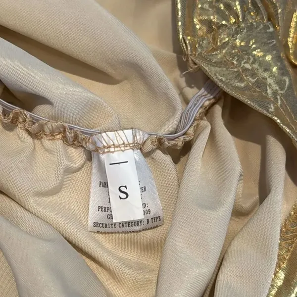 Women’s Gold Bodycon One Shoulder Lightweight Party Cocktail Prom Dress Size S - Image 7