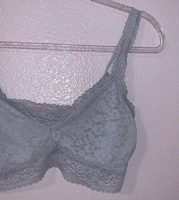 Grey lace wireless comfy bra Gray - Image 3