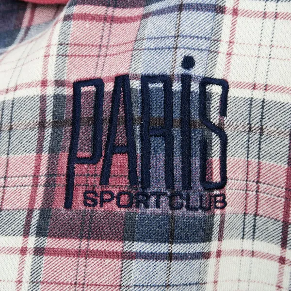 Vintage 90s Paris Sports Club Plaid Polo Shirt - Image 3