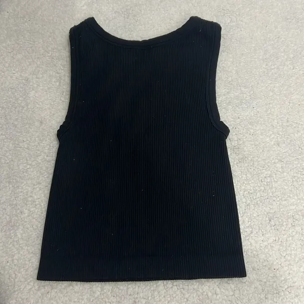 Aritzia Sunday Best Women's Black Crop Tank Top Ribbed Sz XS - Image 5