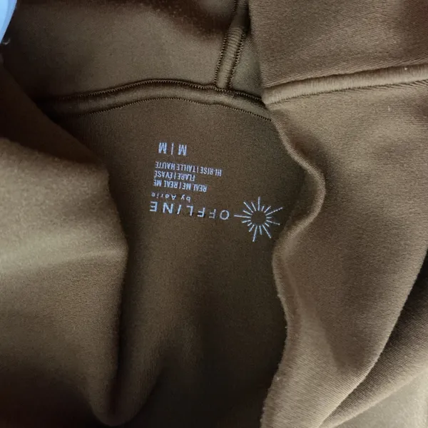 Y2K OFFLINE‎ by Aerie Real Me High Rise Ruched Flare Leggings Brown Size M - Image 3