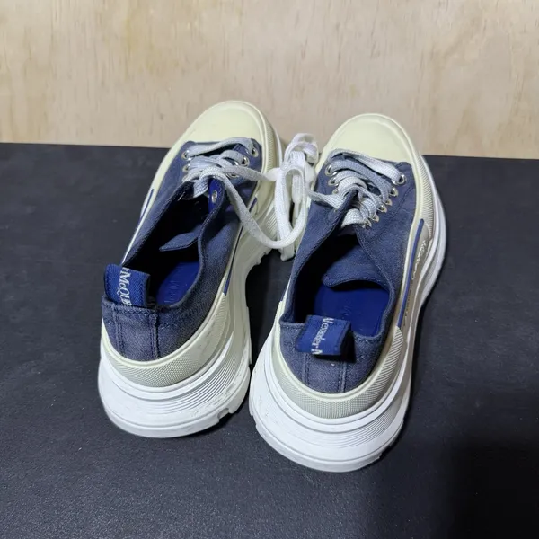 Alexander McQueen Tread Slick Sneakers Denim Blue Size 7/37 - Image 7