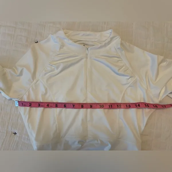 ATHLETA Tidal Ruched Long Sleeve Rash Guard Swim Cover Up Tunic Dress Size S - Image 13
