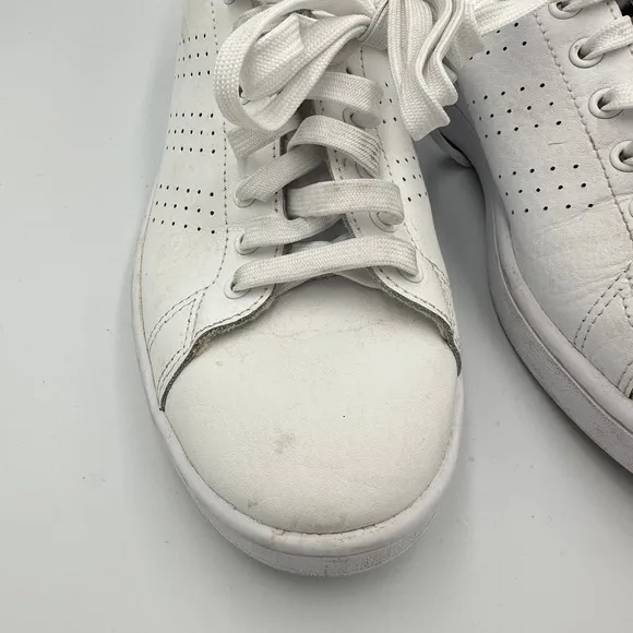 Adidas Advantage Clean QT White Green Stripe Sneakers Women's‎ Size 8.5 Vegan - Image 3