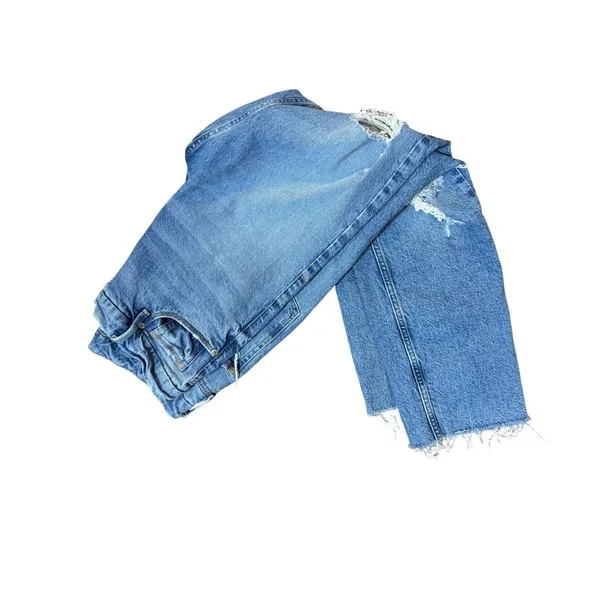 Good American High Rise Distressed Straight Leg Jeans sz‎ 8 - Image 4