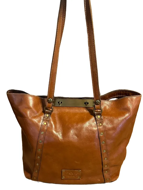 Patricia Nash Cognac Brown Leather Benvenuto Large Shoulder Bag - Image 9