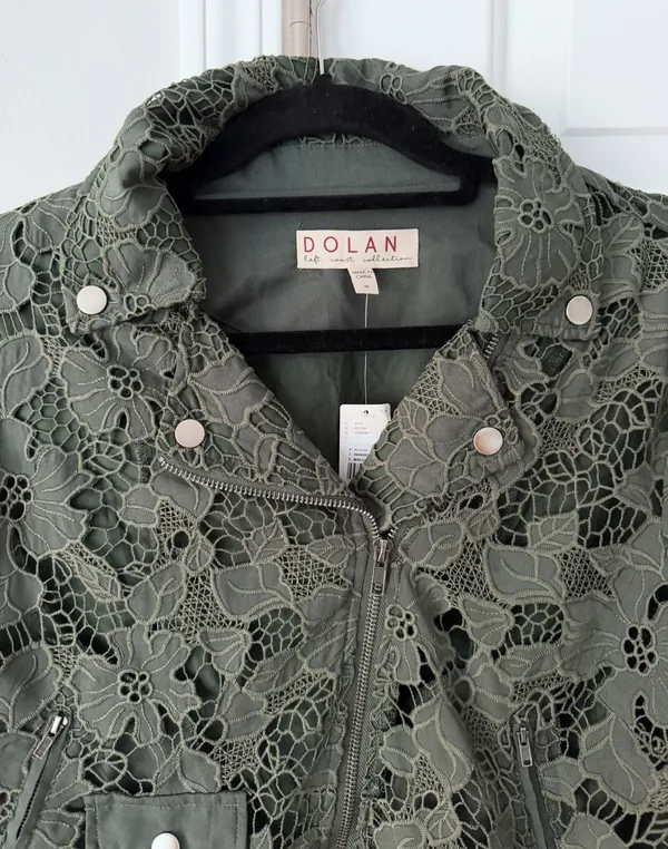 Anthropologie Dolan Lace Moto Jacket, Size M - Image 6