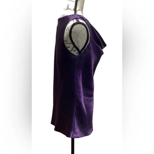 Sami & Jo elegant cowl neck blouse in vibrant deep purple. Size Small - Image 5