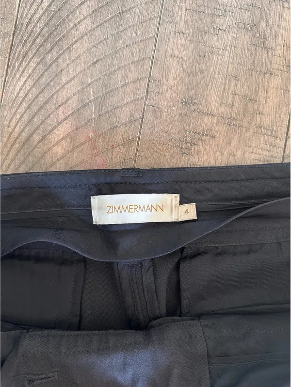 Zimmermann Wool Blend Woven Wide-Leg Pants Trousers in Black Women’s sz 4 Large - Image 8