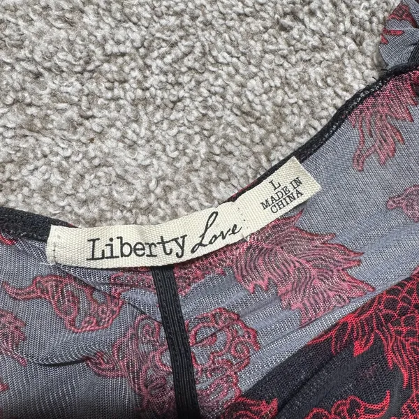 Liberty Love Dragon Print Ruched Long Sleeve Crop Top - Image 2