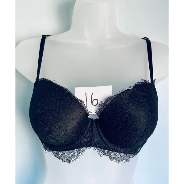 Victoria's Secret Bra Dream Angels Lined Demi 36B Black Lace Whimsigoth - Image 9