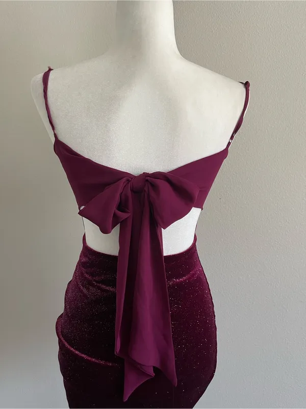 B Darlin Sparkling Burgundy Tie-Back Mini Dress - Image 4