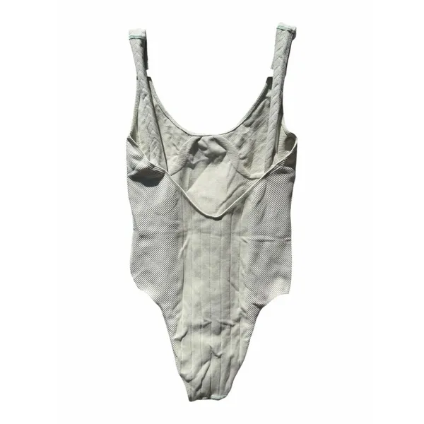 Anthropologie Mint Ribbed One Piece Swimsuit Sage Green Small Bodysuit Minimal - Image 5