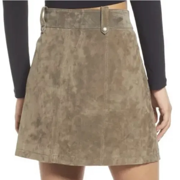 BLANKNYC Run For It Brown‎ Suede Mini Skirt Sz 28 - Image 3