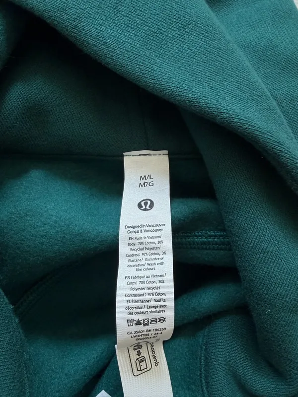 Lululemon Scuba Half-Zip Hoodie M/L Storm Teal Oversized Green - Image 3