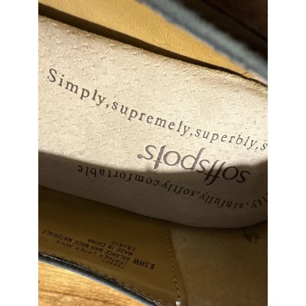 SOFTSPOTS Mary Jane‎ Woven Suede Flats Buckle Blue Cushioned Comfort Size 8.5WW - Image 8