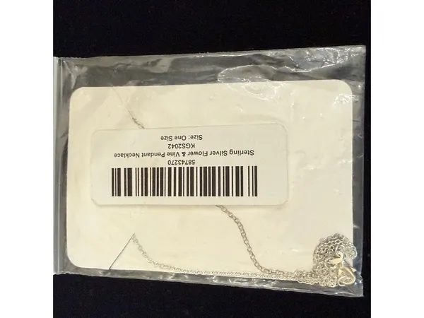Sterling Silver Flower & Vine Pendant necklace NWT - Image 3