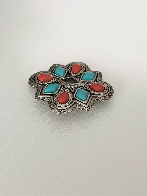 Avon Vintage 1993 Southwestern Brooch Necklace Pendant - Image 4