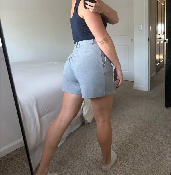 Zara grey trouser pleated shorts XS - Image 3