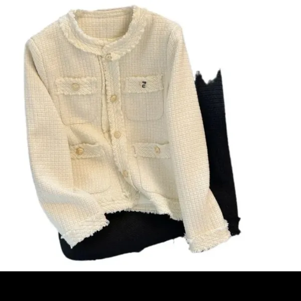 Women's Woven Jacket in Winter White sz lg NWT - Image 3