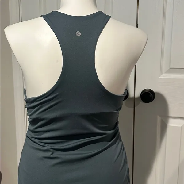 Zella athletic‎ ruched midi dress with removable cups size L slate blue color - Image 3