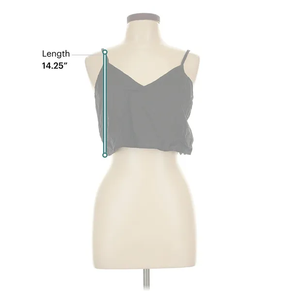FARM Rio Black Cropped Camisole Tank Top Size L Minimal Y2K Summer - Image 5