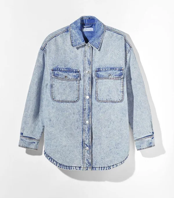 Bershka nwt padded vintage denim oversize jacket - Image 4