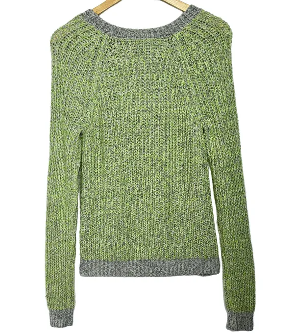 Abercrombie & Fitch Gray Green Knit Long Sleeve Pullover Crew Neck Sweater Sz M - Image 2