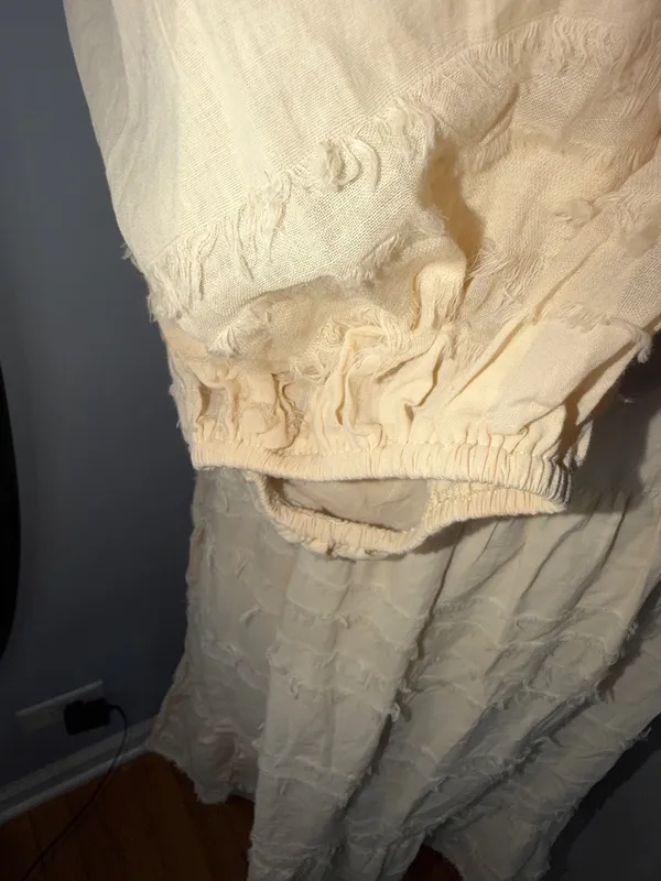 Listicle 100% Cotton Cream Midi Dress - Image 3