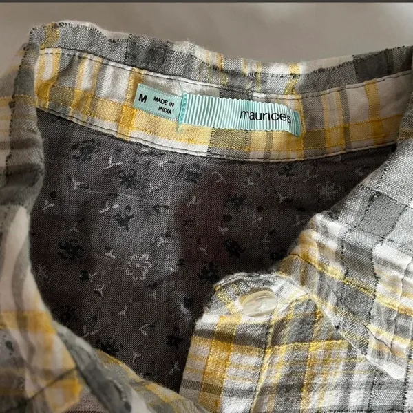 Maurices yellow plaid button-up shirt - Image 8