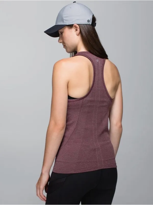 Lululemon Run Swiftly Tech Tank Tonka Stripe Heathered Bordeaux Drama Bordeaux 6 - Image 3