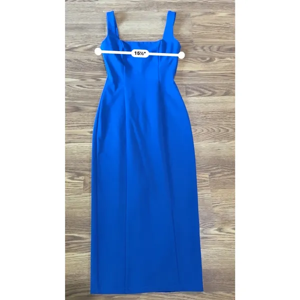 Elliatt Addilyn Bodycon Midi Dress Cobalt Blue Square Neck Chic size XS - Image 8