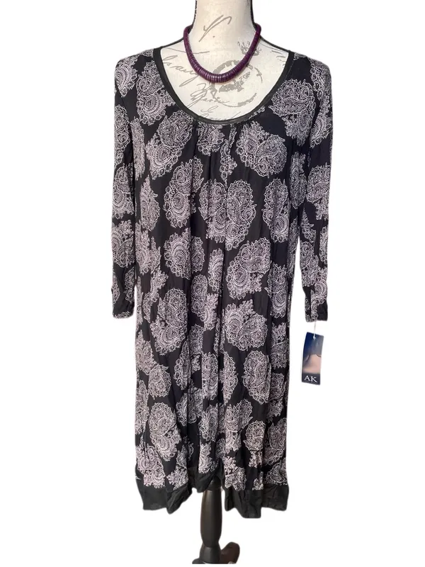 Anne Klein Long Sleeve Scoop Neck Knit Dress - M - Image 3