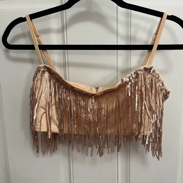 Sequin crop top and shorts‎ flowy set costume Halloween size small stretchy - Image 3
