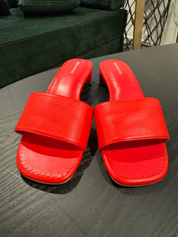 Urban Outfitters block heel sandals red - Image 2