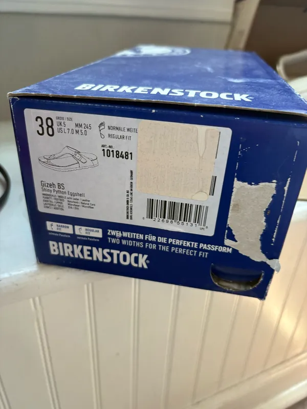 NEW Birkenstock sandals beige gizeh bs style women’s 7 - Image 4