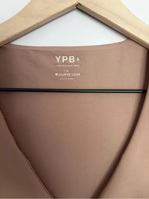 YPB Abercrombie & Fitch Mocha Colorblock Longline V-Neck Athletic Tank - Image 3