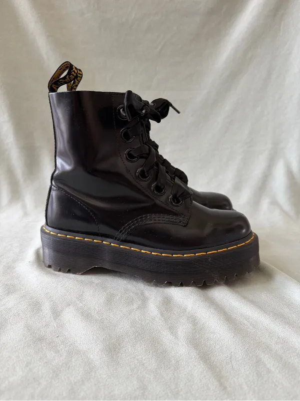 Dr. Martens MOLLY Women's Leather Platform Boots Size 8 - Image 4