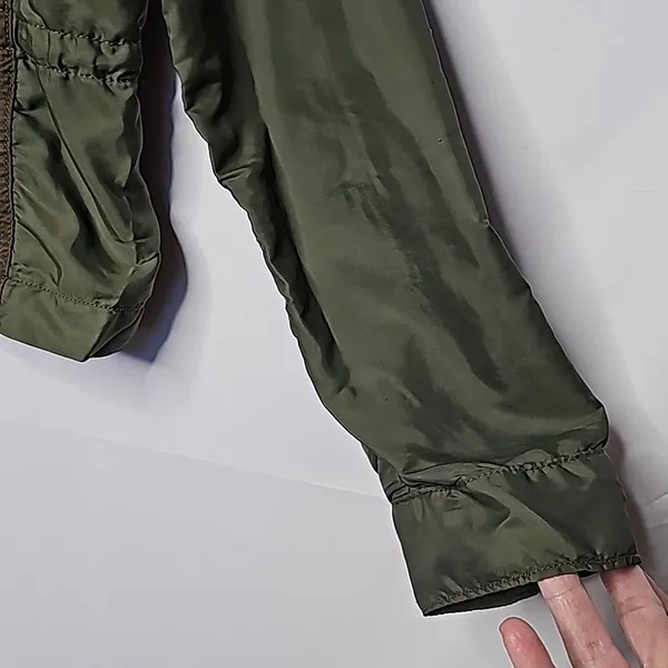 Lucky Brand military style army green zip up warm utility jacket sz Medium - Image 4