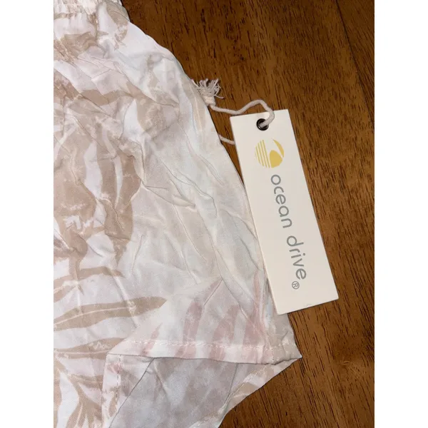 Ocean Drive Smocked Shorts Palm Leaf Print Tassel Detail Casual Size L‎ - Image 6