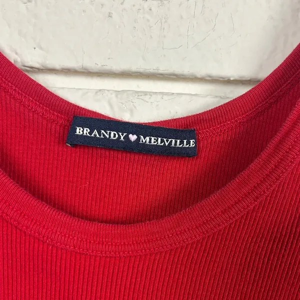Brandy Melville Red Cropped Tank one size - Image 4