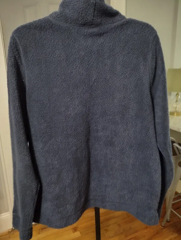 LL bean Navy Fleece Cozy Cottage FunnelNeck - Image 4