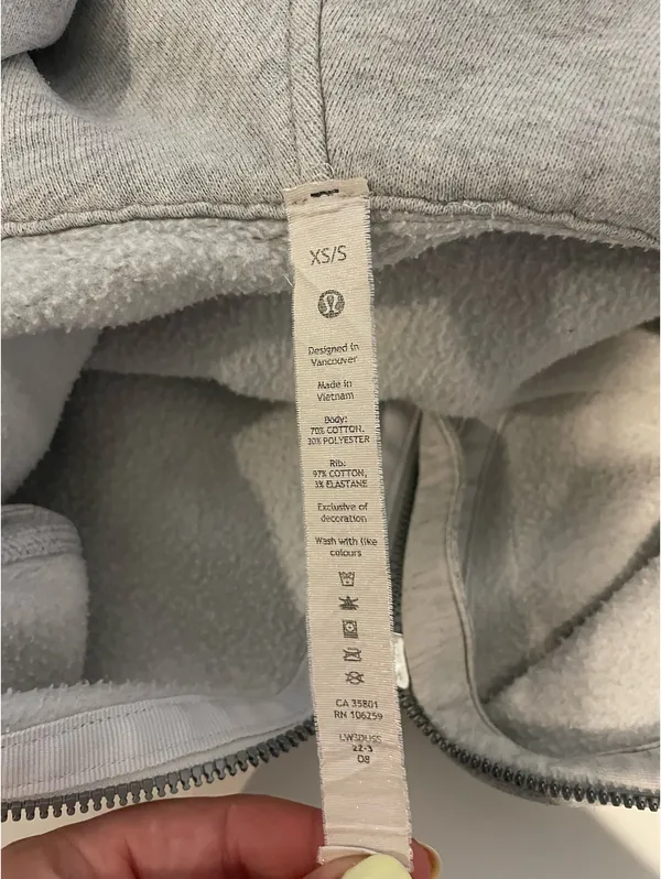 Grey Lululemon Scuba XS/S Half-Zip - Image 2