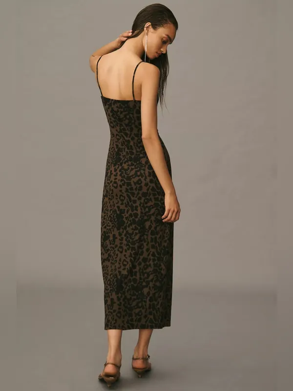 Reformation Elise Knit Dress in Tana Leopard XL - Image 8