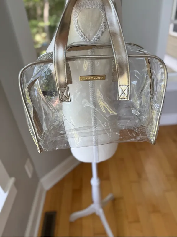Vince Camuto Clear Bag with Metallic Gold Trim Concerts Festivals - Image 7